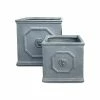 KANTE 12.5" and 10.2"H Square Antique Gray Lightweight Classic English Style Lion Head Planter (Set of 2) Outdoor/Indoor -KANTE Sales antique gray kante plant pots rf0172ab c80451 64 1000