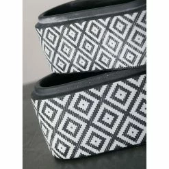 SULLIVANS Black Cement Oval Planters (Set of 2) -KANTE Sales black sullivans plant pots cmt1173 4f 1000