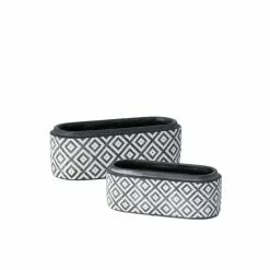 SULLIVANS Black Cement Oval Planters (Set of 2)
