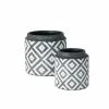 SULLIVANS Black Cement Flower Pots (Set of 2) -KANTE Sales black sullivans plant pots cmt1174 64 1000