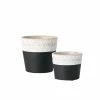 SULLIVANS Black Cement Flower Pots (Set of 2) -KANTE Sales black sullivans plant pots cmt1175 64 1000