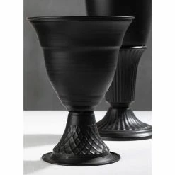 SULLIVANS Metal Black Urns (Set of 2) -KANTE Sales black sullivans urn planters met1687 1f 1000