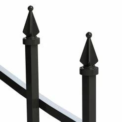 Vigoro Beaumont 40.4 in. H x 49.6 in. W Black Steel 3-Rail Fence Panel -KANTE Sales black vigoro garden fencing 860336 1d 1000