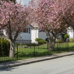 Vigoro Beaumont 40.4 in. H x 49.6 in. W Black Steel 3-Rail Fence Panel -KANTE Sales black vigoro garden fencing 860336 44 1000