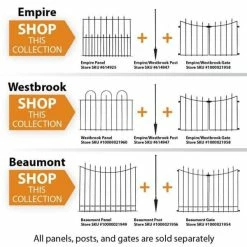 Vigoro Beaumont No Dig 40.4 in. H x 53.7 in. W Black Steel Decorative Fence Gate -KANTE Sales black vigoro garden fencing 860343 31 1000