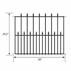 Vigoro Empire 30 in. x 36 in. Black Steel 3-Rail Fence Panel (4-Pack) 18 Vigoro Empire 30 in. x 36 in. Black Steel 3-Rail Fence Panel (4-Pack) -KANTE Sales black vigoro garden fencing 860374 4pk 40 1000