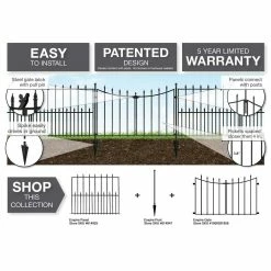 Vigoro Empire 30 in. x 36 in. Black Steel 3-Rail Fence Panel (4-Pack) 28 Vigoro Empire 30 in. x 36 in. Black Steel 3-Rail Fence Panel (4-Pack) -KANTE Sales black vigoro garden fencing 860374 4pk 76 1000