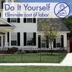 Vigoro Empire 30 in. x 36 in. Black Steel 3-Rail Fence Panel (4-Pack) 27 Vigoro Empire 30 in. x 36 in. Black Steel 3-Rail Fence Panel (4-Pack) -KANTE Sales black vigoro garden fencing 860374 4pk fa 1000