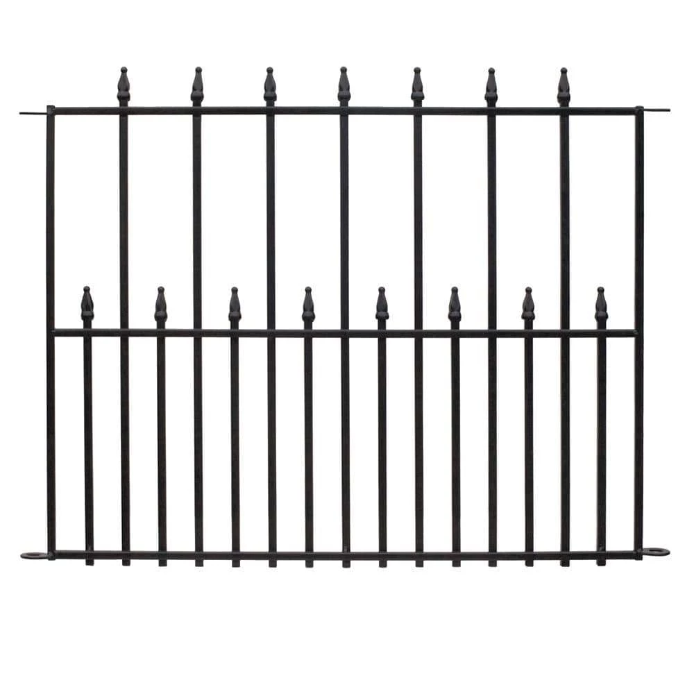 Vigoro Empire 30 in. x 36 in. Black Steel Fence Panel 3 Vigoro Empire 30 in. x 36 in. Black Steel Fence Panel