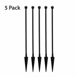 Vigoro Empire/Westbrook 41 in. x 2.3 in. x 2.3 in. Black Steel Fence Post (5-Pack)