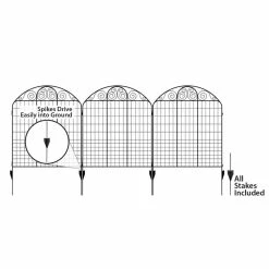 Vigoro Rockdale 43.8 in. Black Steel Fence Panel (3-Pack) -KANTE Sales black vigoro garden fencing 860404 44 1000