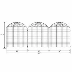 Vigoro Rockdale 43.8 in. Black Steel Fence Panel (6-Pack) 15 Vigoro Rockdale 43.8 in. Black Steel Fence Panel (6-Pack) -KANTE Sales black vigoro garden fencing 860404 6pk 40 1000