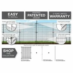 Vigoro 44 in. H x 36 in. W Steel Multi-Purpose No Dig Black Fence Panel -KANTE Sales black vigoro garden fencing 860411 77 1000