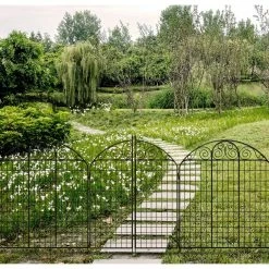 Vigoro Rockdale 41.9 in. Black Steel Fence Gate 20 Vigoro Rockdale 41.9 in. Black Steel Fence Gate -KANTE Sales black vigoro garden fencing 860442 1f 1000