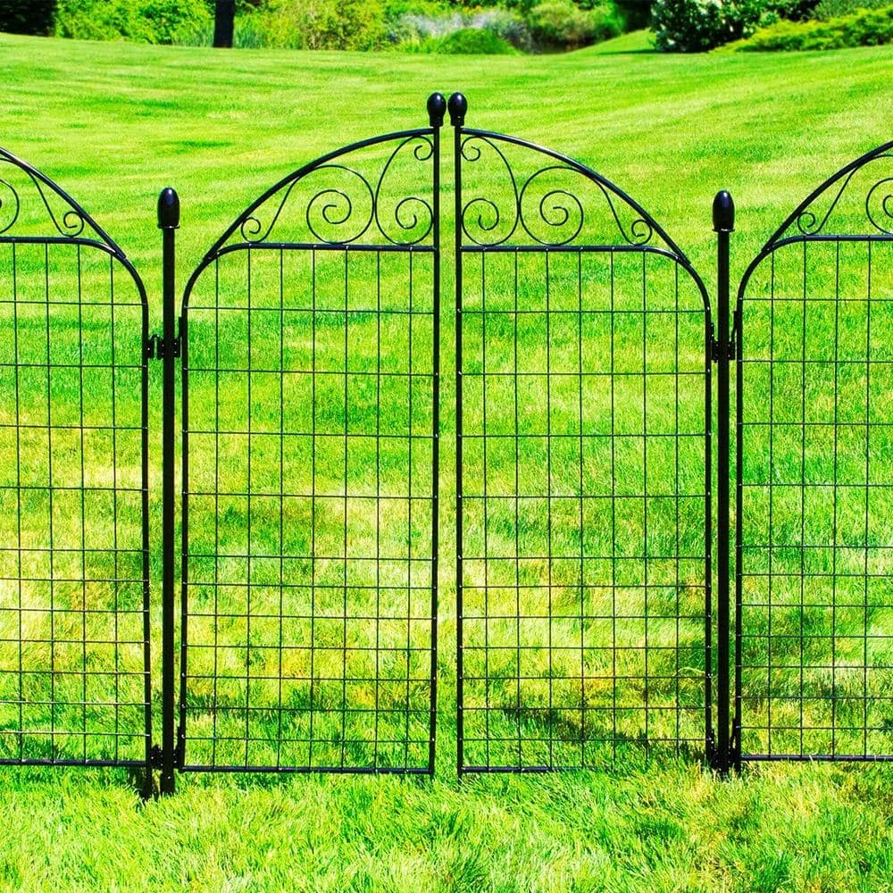 Vigoro Rockdale 41.9 in. Black Steel Fence Gate 9 Vigoro Rockdale 41.9 in. Black Steel Fence Gate - Image 7