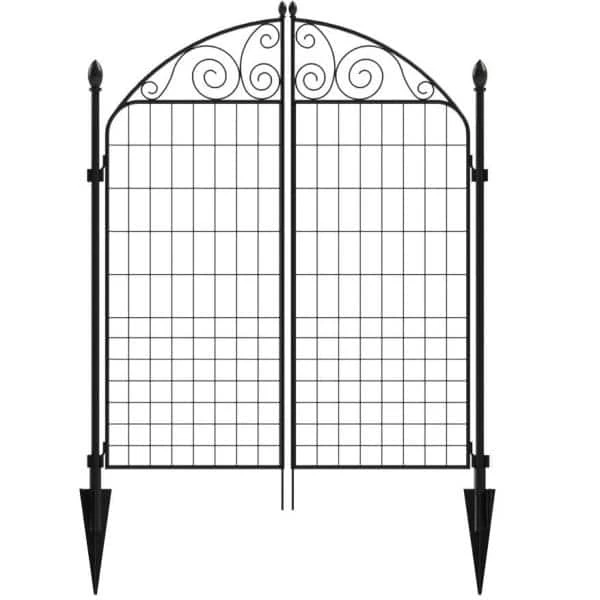 Vigoro Rockdale 41.9 in. Black Steel Fence Gate 8 Vigoro Rockdale 41.9 in. Black Steel Fence Gate - Image 6