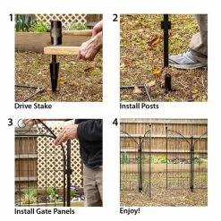 Vigoro Rockdale 41.9 in. Black Steel Fence Gate 22 Vigoro Rockdale 41.9 in. Black Steel Fence Gate -KANTE Sales black vigoro garden fencing 860442 fa 1000
