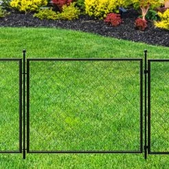 Vigoro 37.3 in. H x 50.2 in. W Steel Diamond Mesh Garden Fence Gate -KANTE Sales black vigoro garden fencing 860657 44 1000