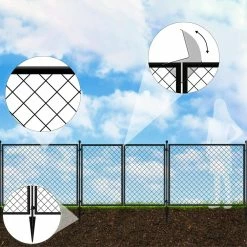 Vigoro 37.3 in. H x 50.2 in. W Steel Diamond Mesh Garden Fence Gate -KANTE Sales black vigoro garden fencing 860657 a0 1000