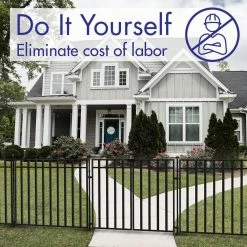 Vigoro 37.2 in. H x 42.87 in. W Steel 3-Rail Garden Fence Panel -KANTE Sales black vigoro garden fencing 860701 1f 1000