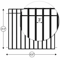 Vigoro 37.2 in. H x 42.87 in. W Steel 3-Rail Garden Fence Panel -KANTE Sales black vigoro garden fencing 860701 40 1000