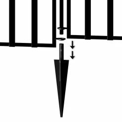 Vigoro 37.2 in. H x 42.87 in. W Steel 3-Rail Garden Fence Panel -KANTE Sales black vigoro garden fencing 860701 4f 1000