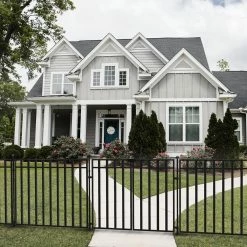 Vigoro 37.2 in. H x 42.87 in. W Steel 3-Rail Garden Fence Panel -KANTE Sales black vigoro garden fencing 860701 76 1000