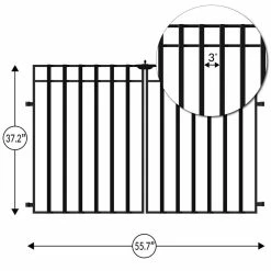 Vigoro 37.2 in. H x 55.7 in. W Steel 3-Rail Garden Fence Gate 17 Vigoro 37.2 in. H x 55.7 in. W Steel 3-Rail Garden Fence Gate -KANTE Sales black vigoro garden fencing 860718 40 1000