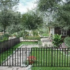 Vigoro 37.2 in. H x 55.7 in. W Steel 3-Rail Garden Fence Gate 25 Vigoro 37.2 in. H x 55.7 in. W Steel 3-Rail Garden Fence Gate -KANTE Sales black vigoro garden fencing 860718 44 1000