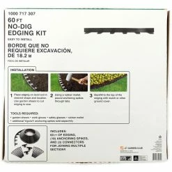 Vigoro 60 ft. No-Dig Landscape Plastic Edging Kit -KANTE Sales black vigoro plastic edging 3001 60hd 3 40 1000
