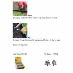 Vigoro 60 ft. x 0.5 in. x 4.5 in. Black Plastic Lawn Edging -KANTE Sales black vigoro plastic edging vig 60c 4f 1000