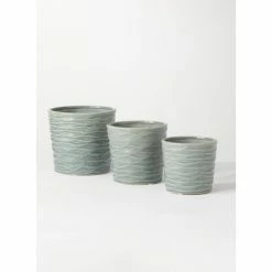SULLIVANS Blue Ceramic Planter (Set of 3) -KANTE Sales blue sullivans plant pots cm2948 1f 1000