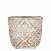 SULLIVANS Brown Cement Patterned Round Pot -KANTE Sales brown sullivans plant pots cmt1114 64 1000