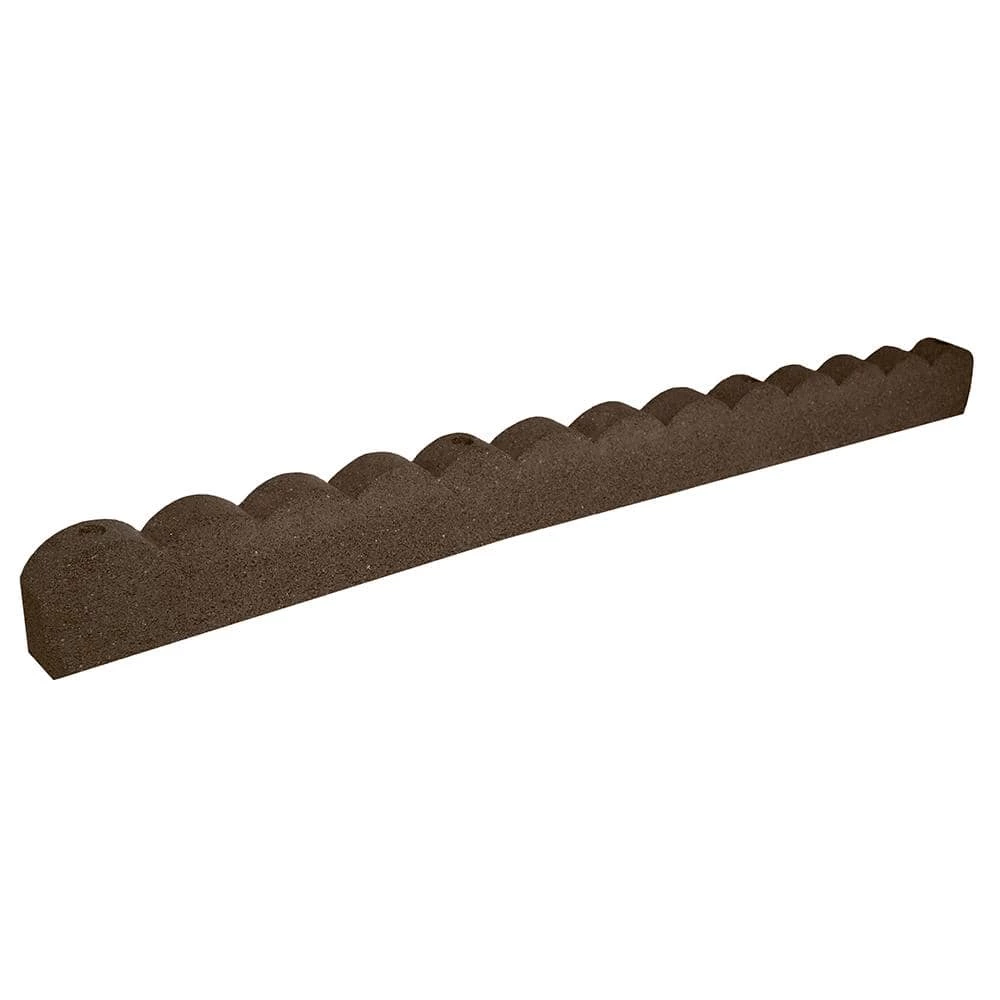 Vigoro 47 in. x 2 in. x 4 in. Brown Scalloped Rubber Garden Edging 4 Vigoro 47 in. x 2 in. x 4 in. Brown Scalloped Rubber Garden Edging - Image 2