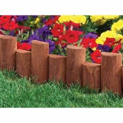 Vigoro 3 ft. Wooden Half-Log Edging -KANTE Sales brown vigoro wood edging rc 33b 4f 1000
