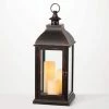 SULLIVANS 25 in. Lantern with 3 LED Pillar Candles -KANTE Sales browns tans sullivans outdoor lanterns su65205ab 64 1000