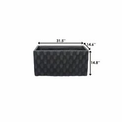KANTE 31.5 in. L Rectangular Burnished Black Concrete/Fiberglass Indoor Outdoor Elegant Retro Planter -KANTE Sales burnished black kante plant pots osf0203b c70221 44 1000