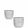 SULLIVANS Gray Cement Flower Pot (Set of 2) -KANTE Sales cement sullivans plant pots cmt1134 64 1000