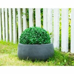 KANTE 16 in. W Round Charcoal Lightweight Concrete/Fiberglass Indoor Outdoor Elegant Bowl Planter -KANTE Sales charcoal kante plant pots osc0051b c60121 1f 1000