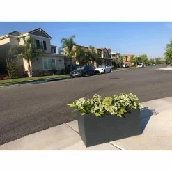 KANTE 23 in. L Rectangular Charcoal Concrete/Fiberglass Indoor Outdoor Elegant Planter -KANTE Sales charcoal kante plant pots osf0104a c60121 4f 1000