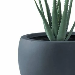 KANTE 8 in. H Charcoal Concrete and Fiberglass Round Bowl Planter, Outdoor Indoor Large Planters Pots with Drainage -KANTE Sales charcoal kante plant pots rc0049a c60121 44 1000