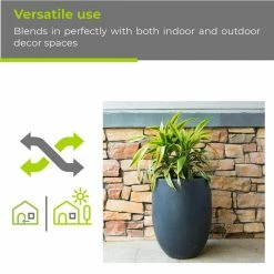 KANTE 21.7 in. Tall Charcoal Lightweight Concrete Round Outdoor Planter -KANTE Sales charcoal kante plant pots rc0066a c60121 44 1000