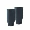 KANTE 13.39 in. x 23.62 in. Round Charcoal Finish Lightweight Concrete and Fiberglass Planters with Drainage Holes (Set of 2) -KANTE Sales charcoal kante plant pots rc0099a2 c60121 64 1000