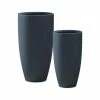KANTE 31.4" and 23.6"H Charcoal Finish Concrete Tall Planters (Set of 2), Large Outdoor Indoor w/Drainage Hole & Rubber Plug -KANTE Sales charcoal kante plant pots rc0099ab c60121 64 1000