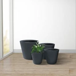 KANTE 20.9", 17.7", 15" & 12.6"H Cylindrical Charcoal Finish Lightweight Concrete Modern Planters Set of 4, Outdoor Indoor 17 KANTE 20.9", 17.7", 15" & 12.6"H Cylindrical Charcoal Finish Lightweight Concrete Modern Planters Set of 4, Outdoor Indoor -KANTE Sales charcoal kante plant pots rc0154bcde c60121 44 1000
