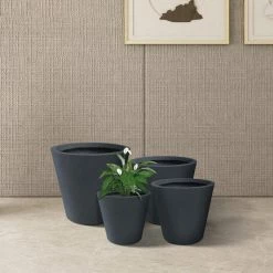 KANTE 20.9", 17.7", 15" & 12.6"H Cylindrical Charcoal Finish Lightweight Concrete Modern Planters Set of 4, Outdoor Indoor 15 KANTE 20.9", 17.7", 15" & 12.6"H Cylindrical Charcoal Finish Lightweight Concrete Modern Planters Set of 4, Outdoor Indoor -KANTE Sales charcoal kante plant pots rc0154bcde c60121 4f 1000