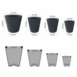 KANTE 20.9", 17.7", 15" & 12.6"H Cylindrical Charcoal Finish Lightweight Concrete Modern Planters Set of 4, Outdoor Indoor 14 KANTE 20.9", 17.7", 15" & 12.6"H Cylindrical Charcoal Finish Lightweight Concrete Modern Planters Set of 4, Outdoor Indoor -KANTE Sales charcoal kante plant pots rc0154bcde c60121 c3 1000