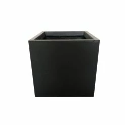 KANTE 10 in. Tall Charcoal Lightweight Concrete Square Modern Outdoor Planter