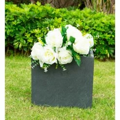 KANTE 10 in. Tall Charcoal Lightweight Concrete Square Modern Outdoor Planter -KANTE Sales charcoal kante plant pots rf0001a c60121 c3 1000