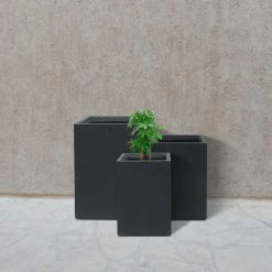 KANTE 19", 16" and 13"H Charcoal Finish Concrete Tall Square Set of 3, Outdoor Indoor Lightweight Planters w/ Drainage Hole 17 KANTE 19", 16" and 13"H Charcoal Finish Concrete Tall Square Set of 3, Outdoor Indoor Lightweight Planters w/ Drainage Hole -KANTE Sales charcoal kante plant pots rf0007abc c60121 76 1000